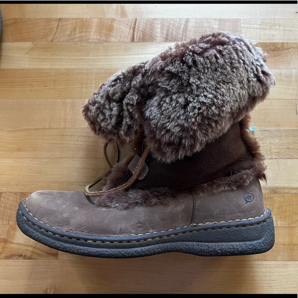 Born Telly Shearling Boots sz 10 42 Leather - Picture 5 of 7